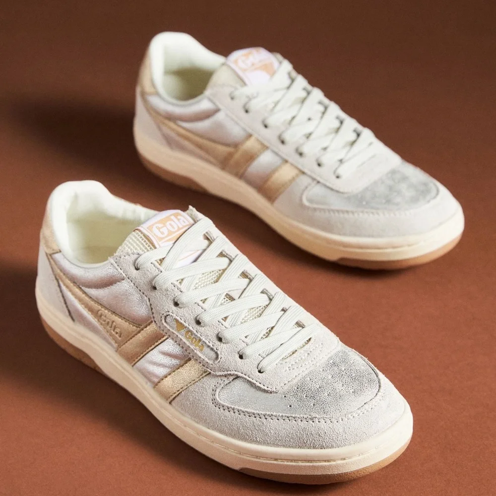 Anthropologie Gola Hawk Shimmer Off White / Silver / Gold Size US 9 (Eur 40) - Picture 1 of 14